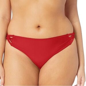 VOLCOM RED plus size 16W full coverage simply solid bikini swim bottom NWT
